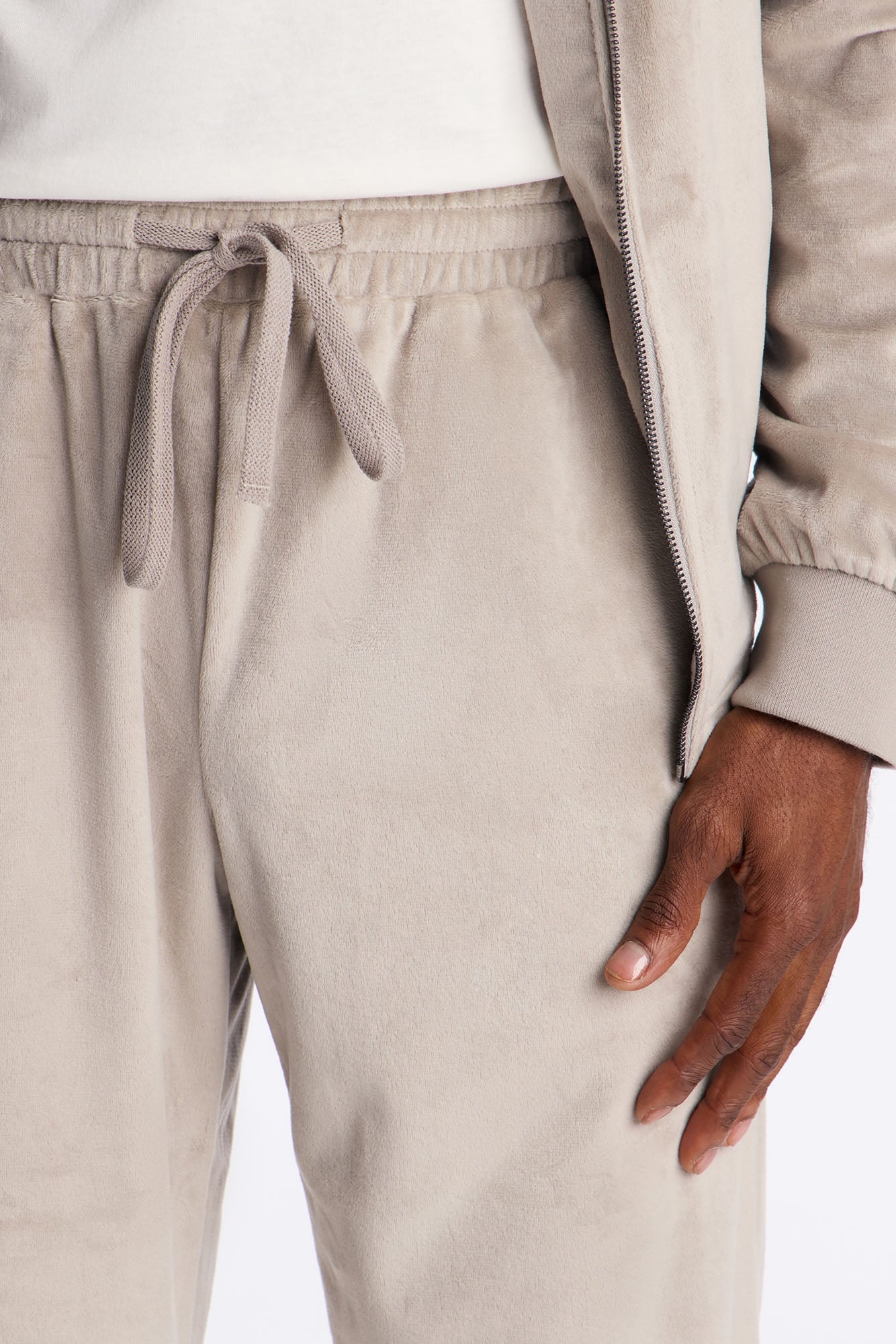 Straight Velour Pant - Grey