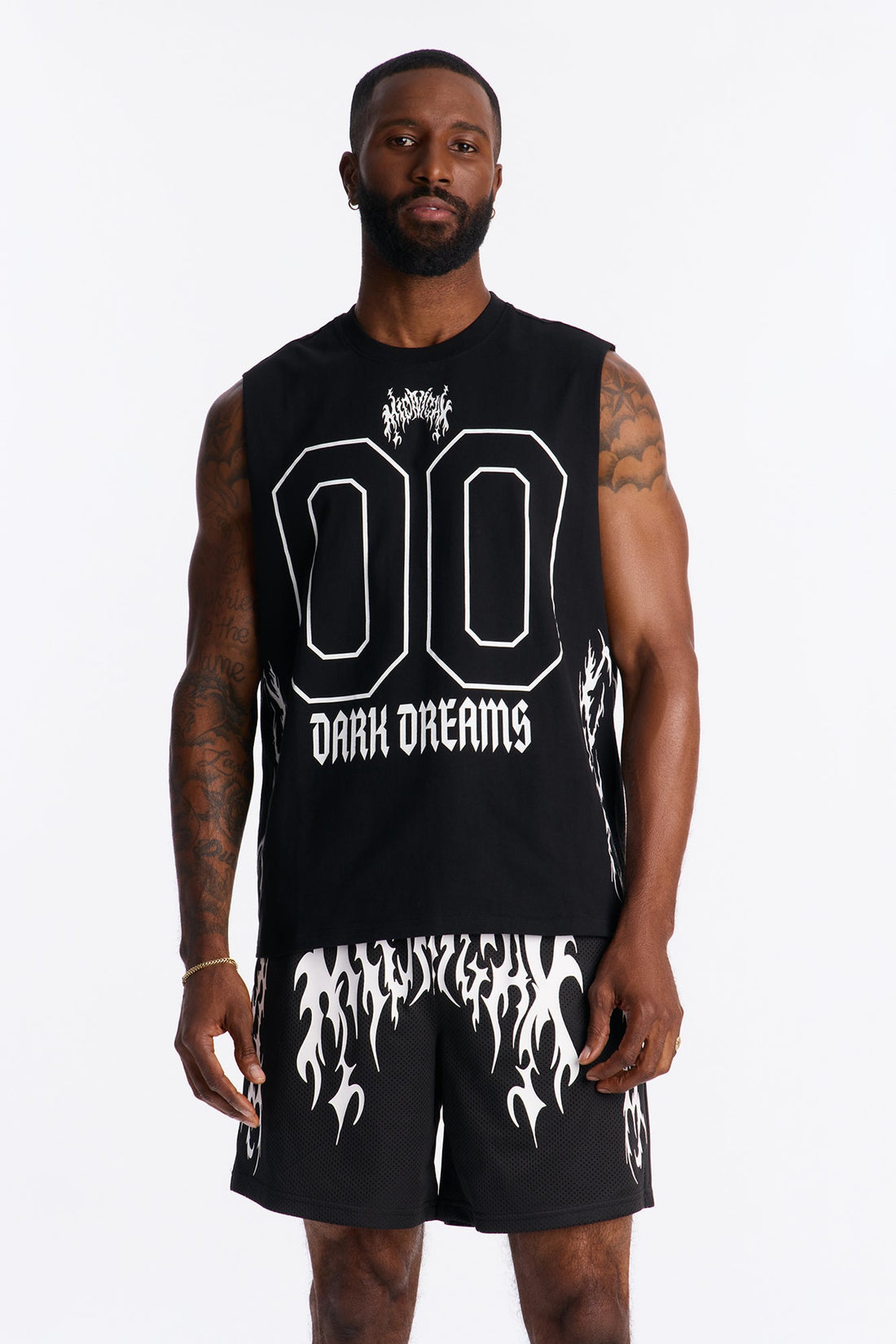 Midnight Anthem Graphic Muscle Tee - Black/combo