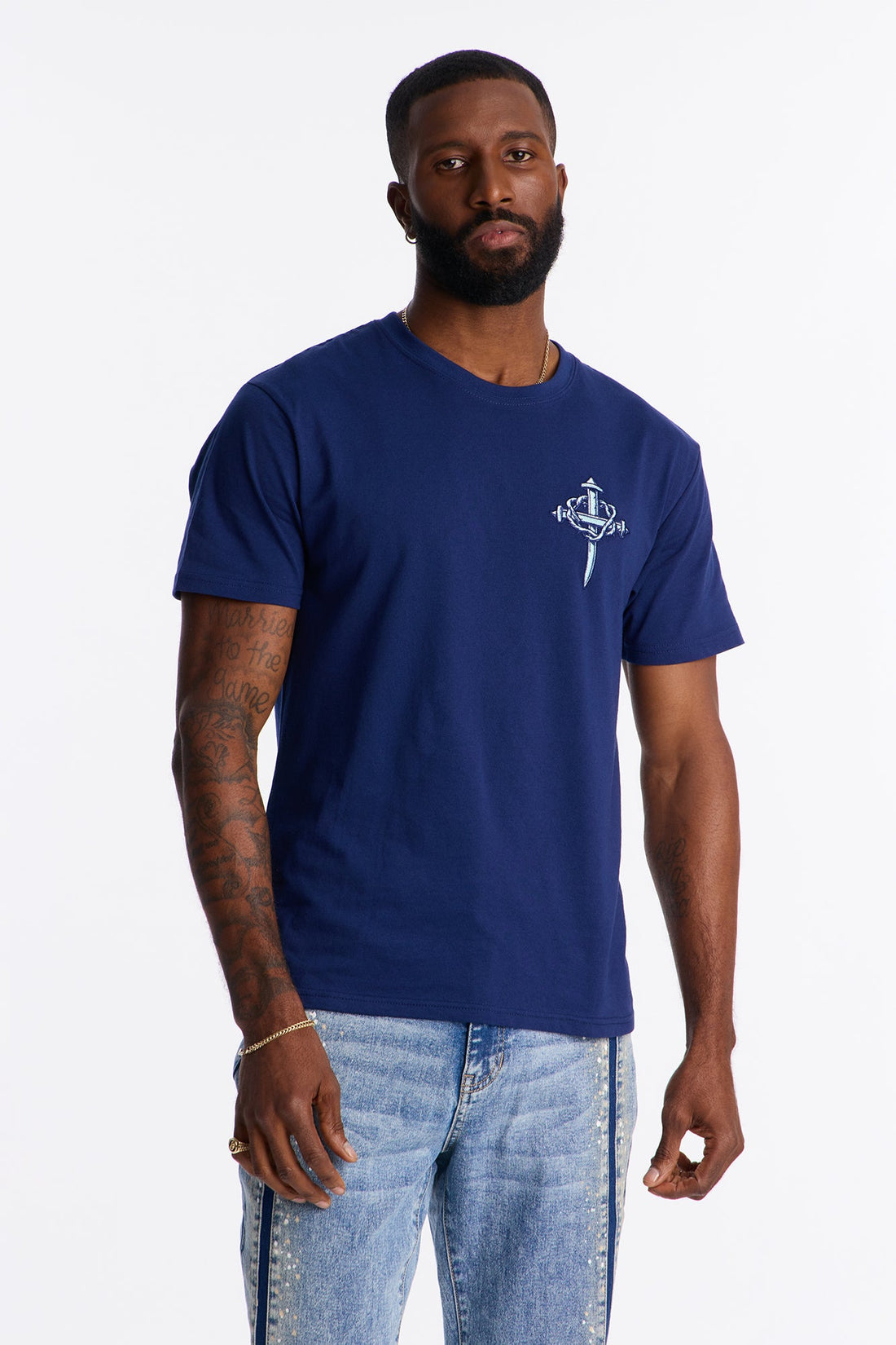 Faith Above All Short Sleeve Tee - Navy