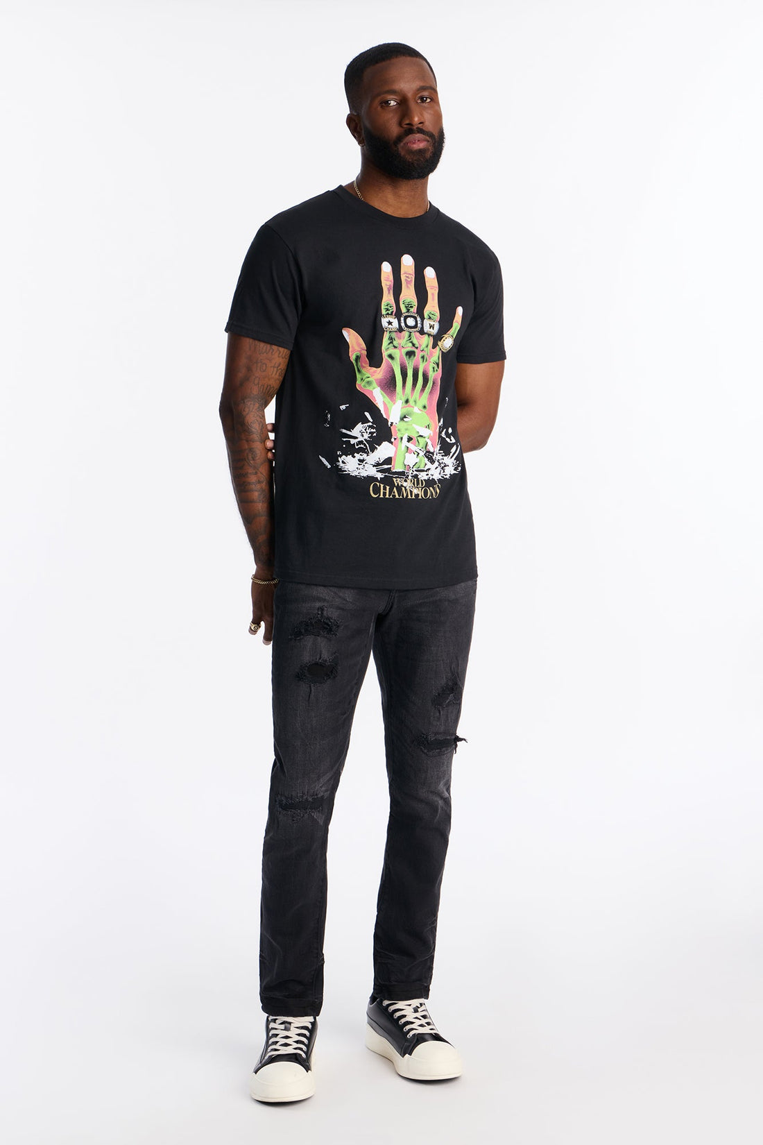 Forever World Champs Short Sleeve Tee - Black Wash