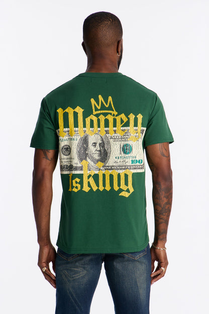 Cash Money Is King Short Sleeve Tee - Hunter Green
