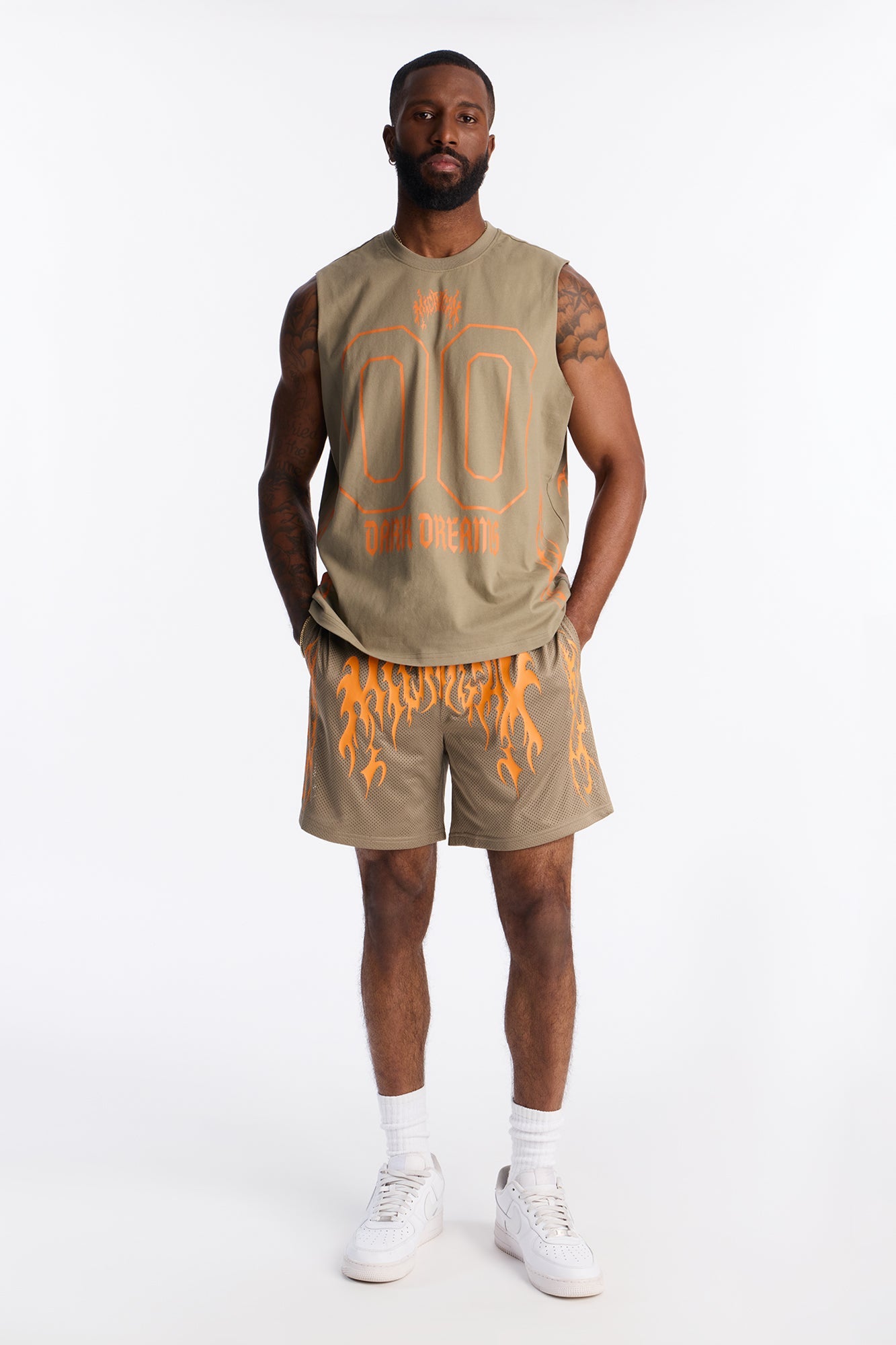 Midnight Anthem Graphic Mesh Short - Olive/combo