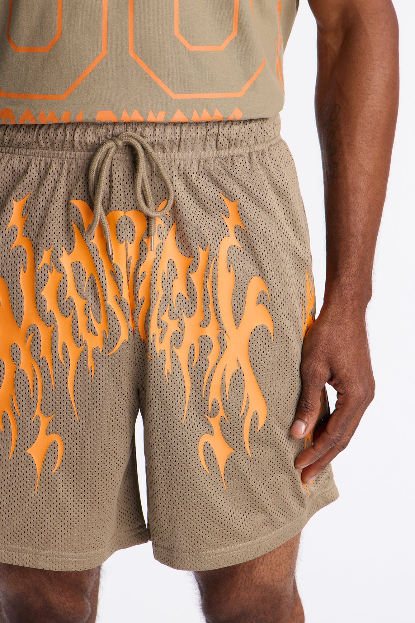 Midnight Anthem Graphic Mesh Short - Olive/combo