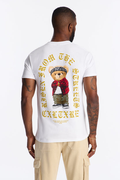 Risen From The Streets Bear Short Sleeve Tee - White