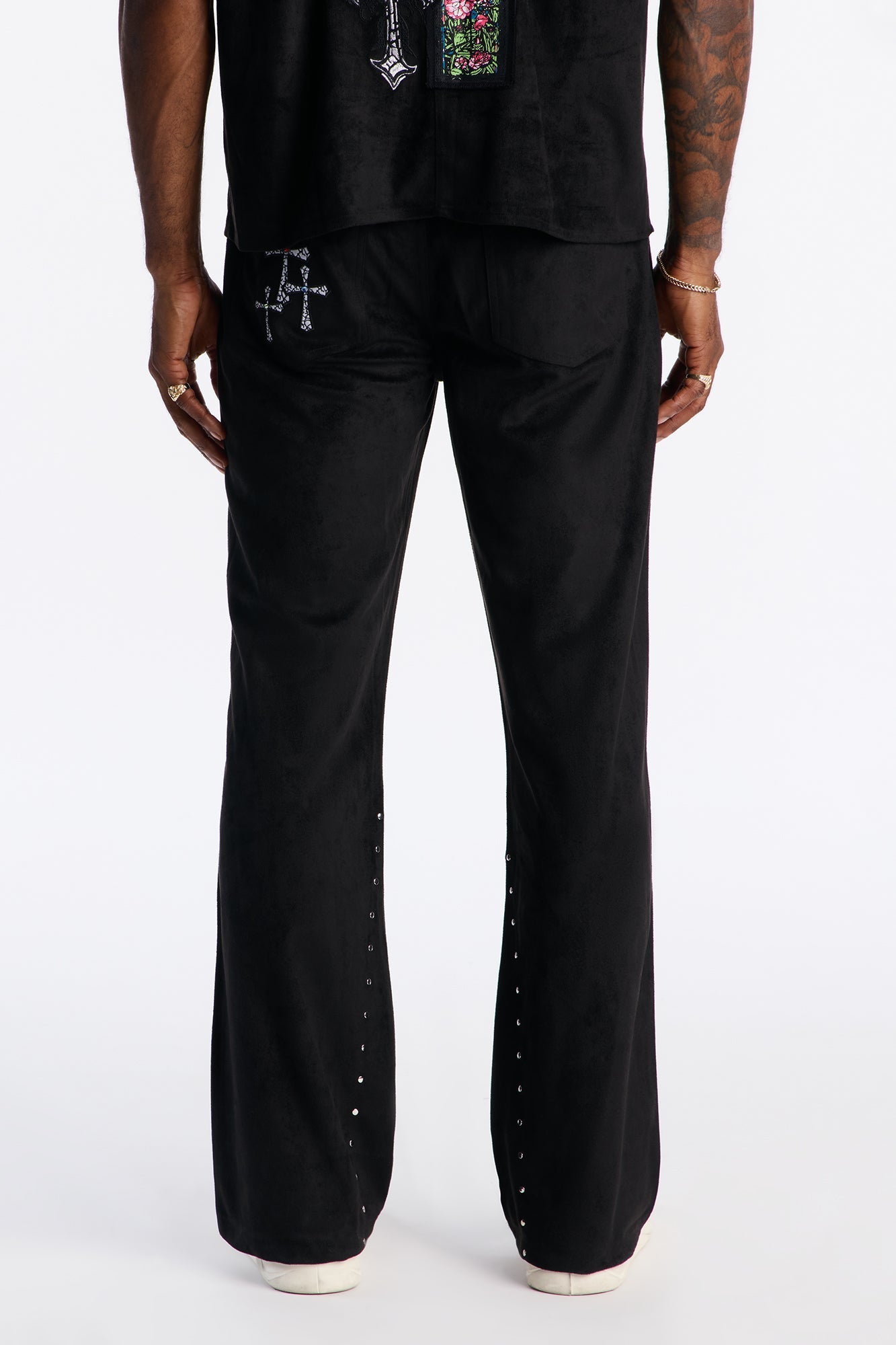 Slim Stained Truth Suede Pant - Black