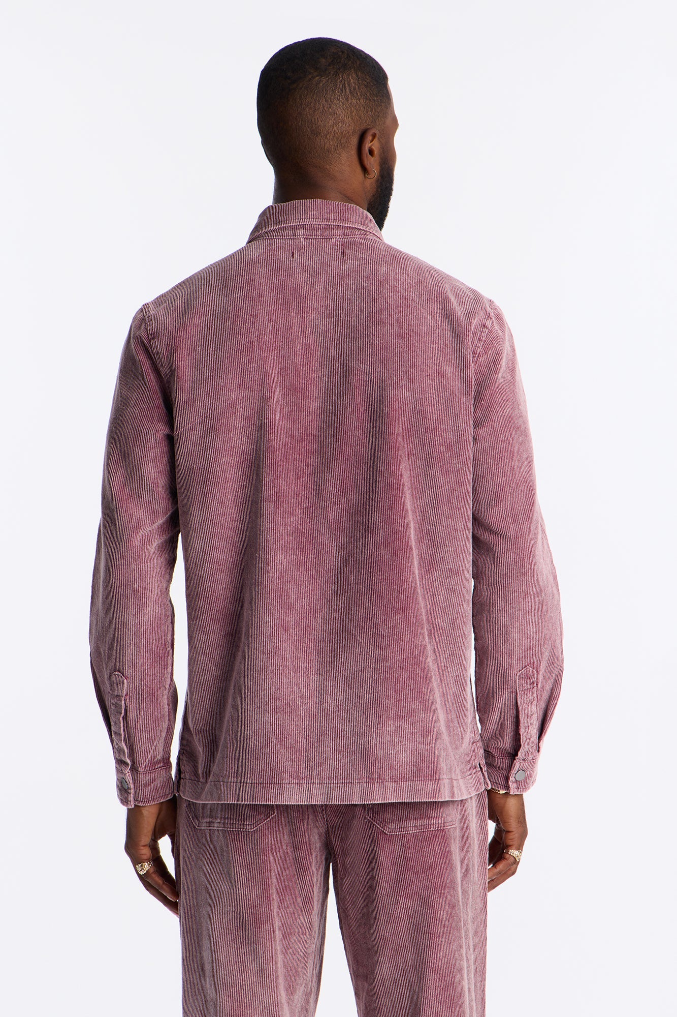 Chi Town Corduroy Button Up Shirt - Burgundy