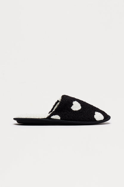 Heart To Heart Slippers - Black