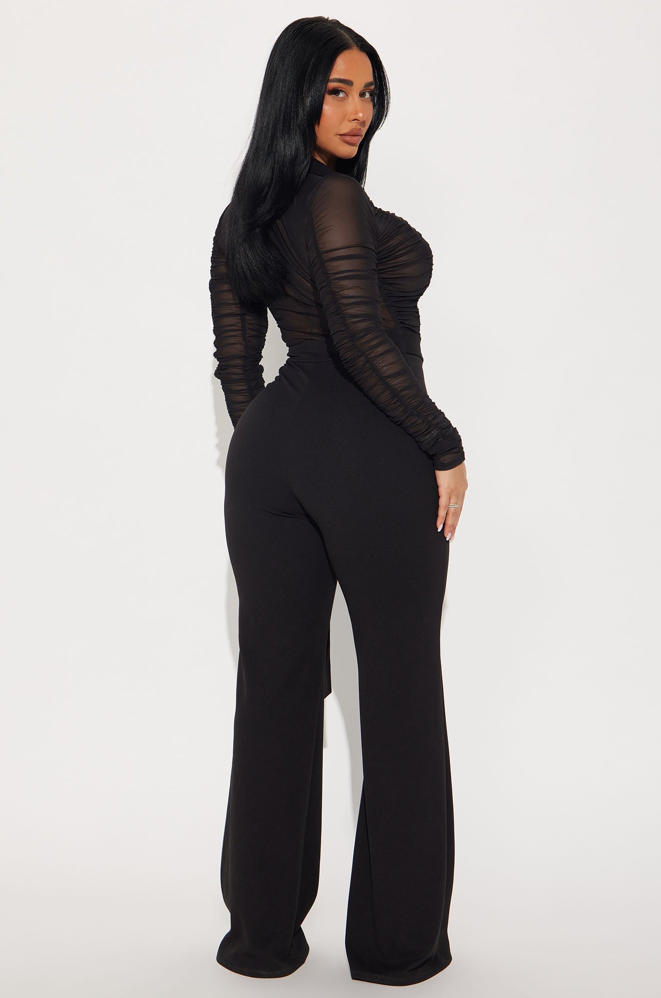 Very Classy Ruched Jumpsuit - Black