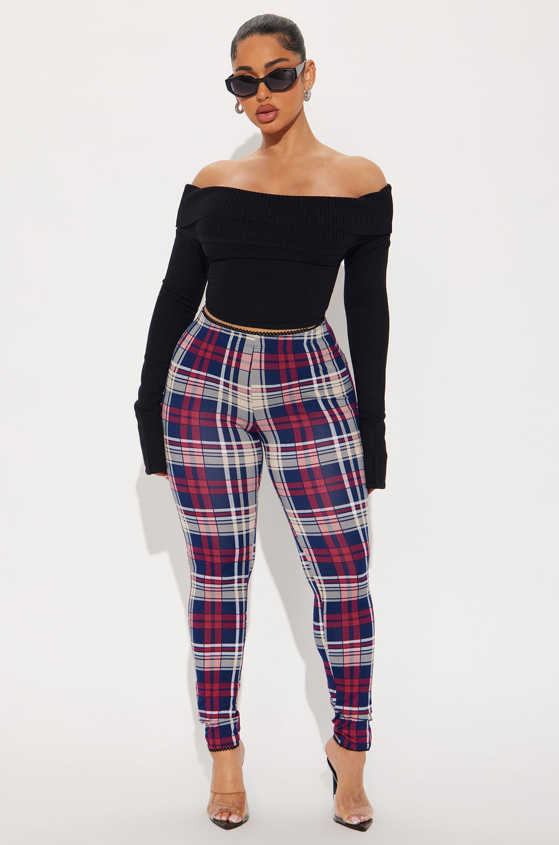 Camryn Plaid Legging - Magenta/combo