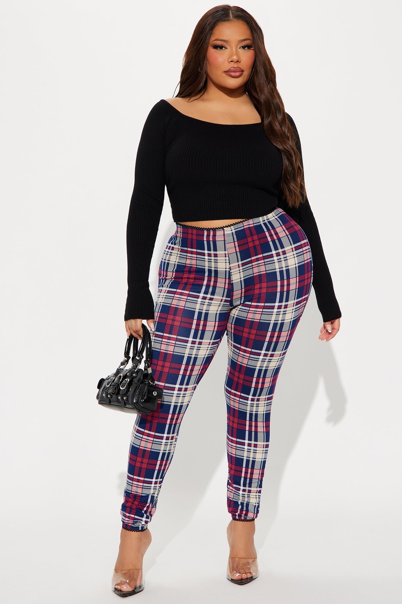 Camryn Plaid Legging - Magenta/combo