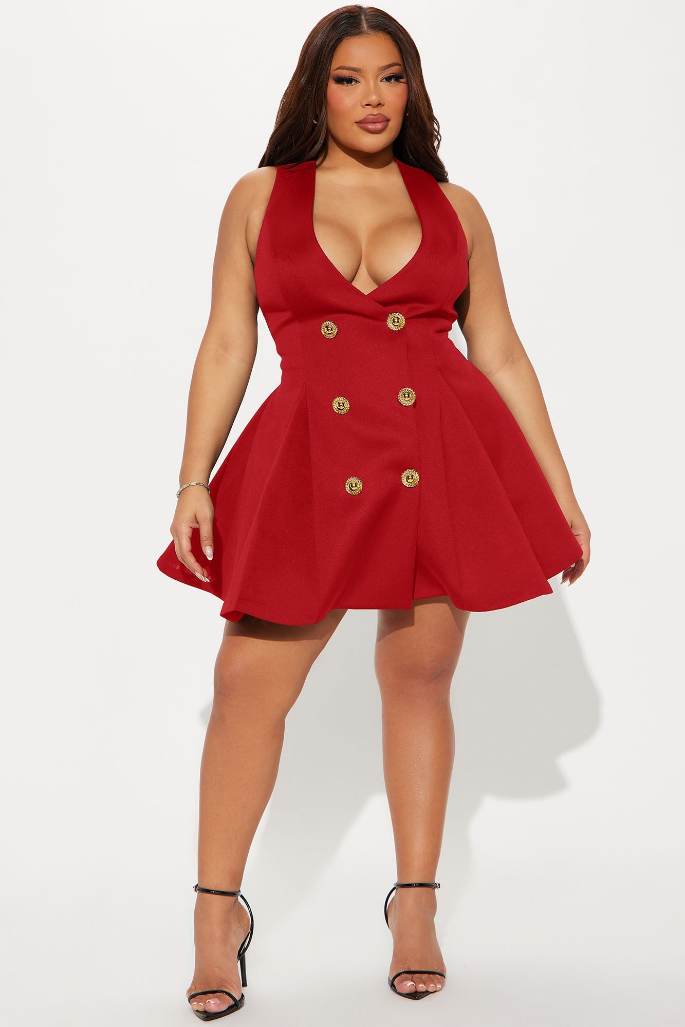 Queen Of Everything Pleated Mini Dress - Red