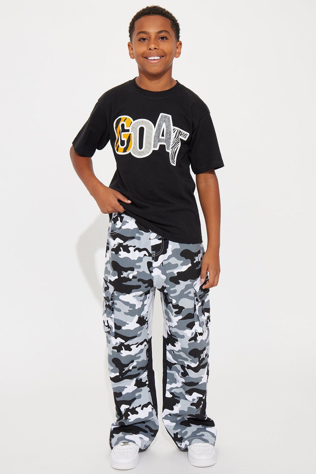 Mini Rod Camo Print Cargo Twill Pant - Camouflage