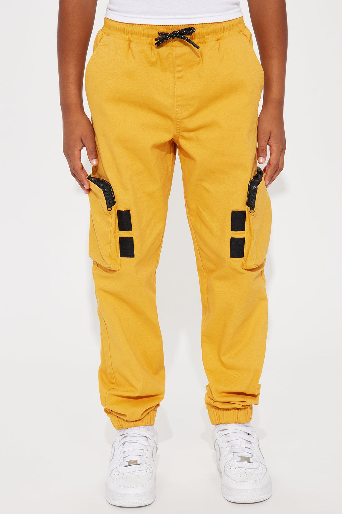 Mini Tough Is My Middle Name Cargo Twill Jogger Pant - Mustard