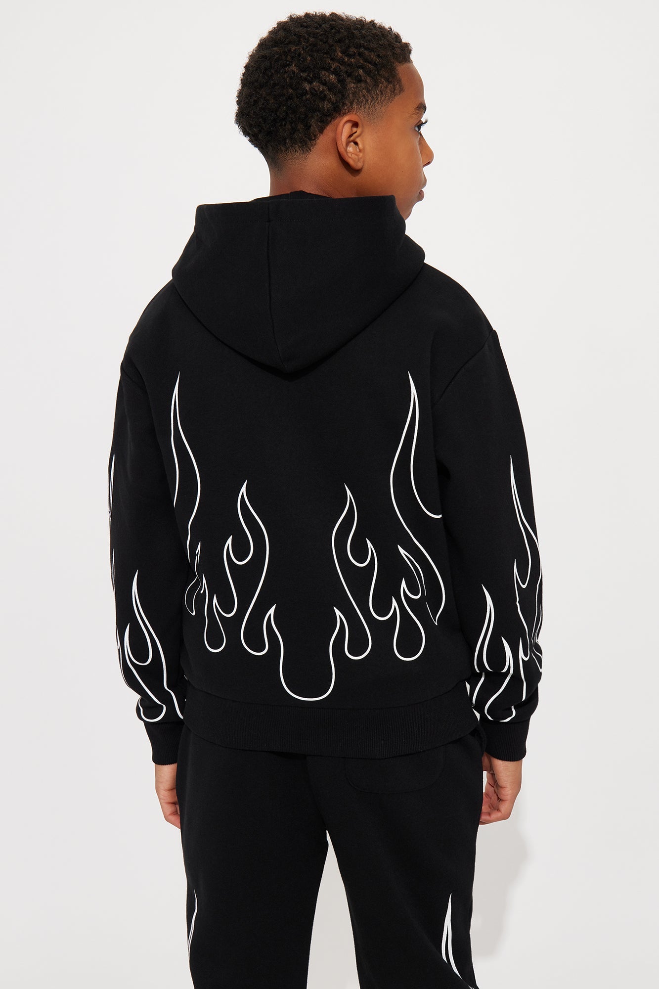 Mini Tyson Chase Flame Oversized Hoodie - Black/combo