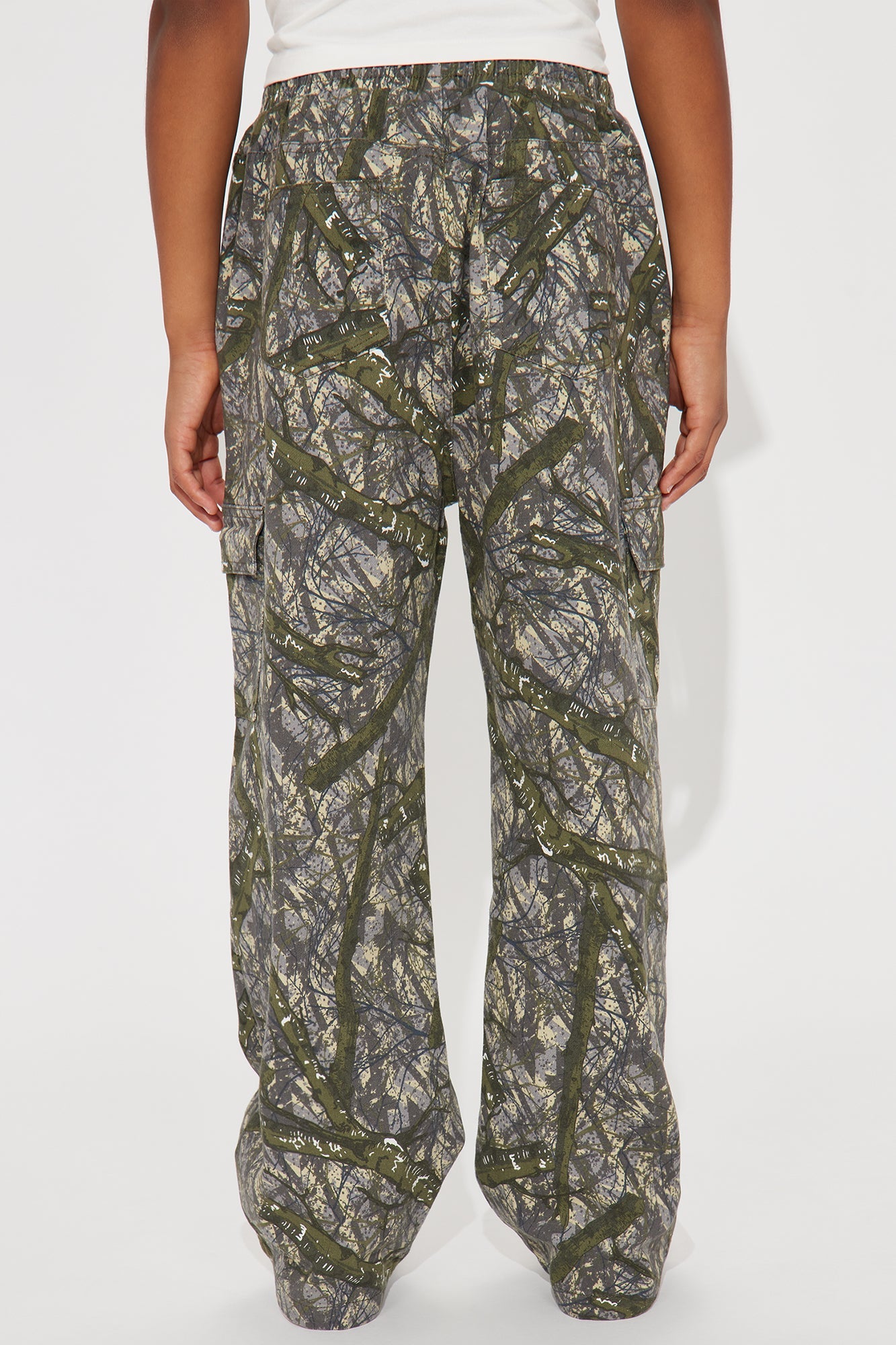 Mini Camo Squad Print Cargo Twill Pant - Olive