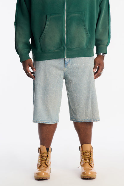 Baggy All Gem Denim Short - Light Blue Wash