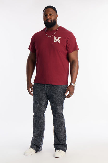 Stacked Skinny Flare Throttle Jean - Black Wash