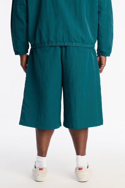 Baggy Pleated Tech Short - Teal