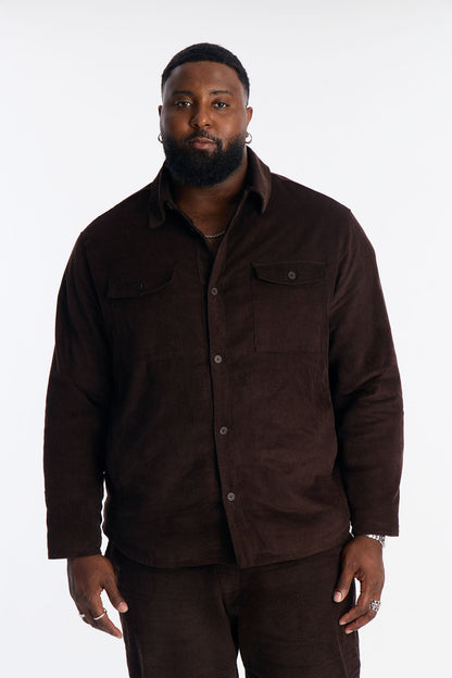 Corduroy Wale Button Up Shirt - Dark Brown
