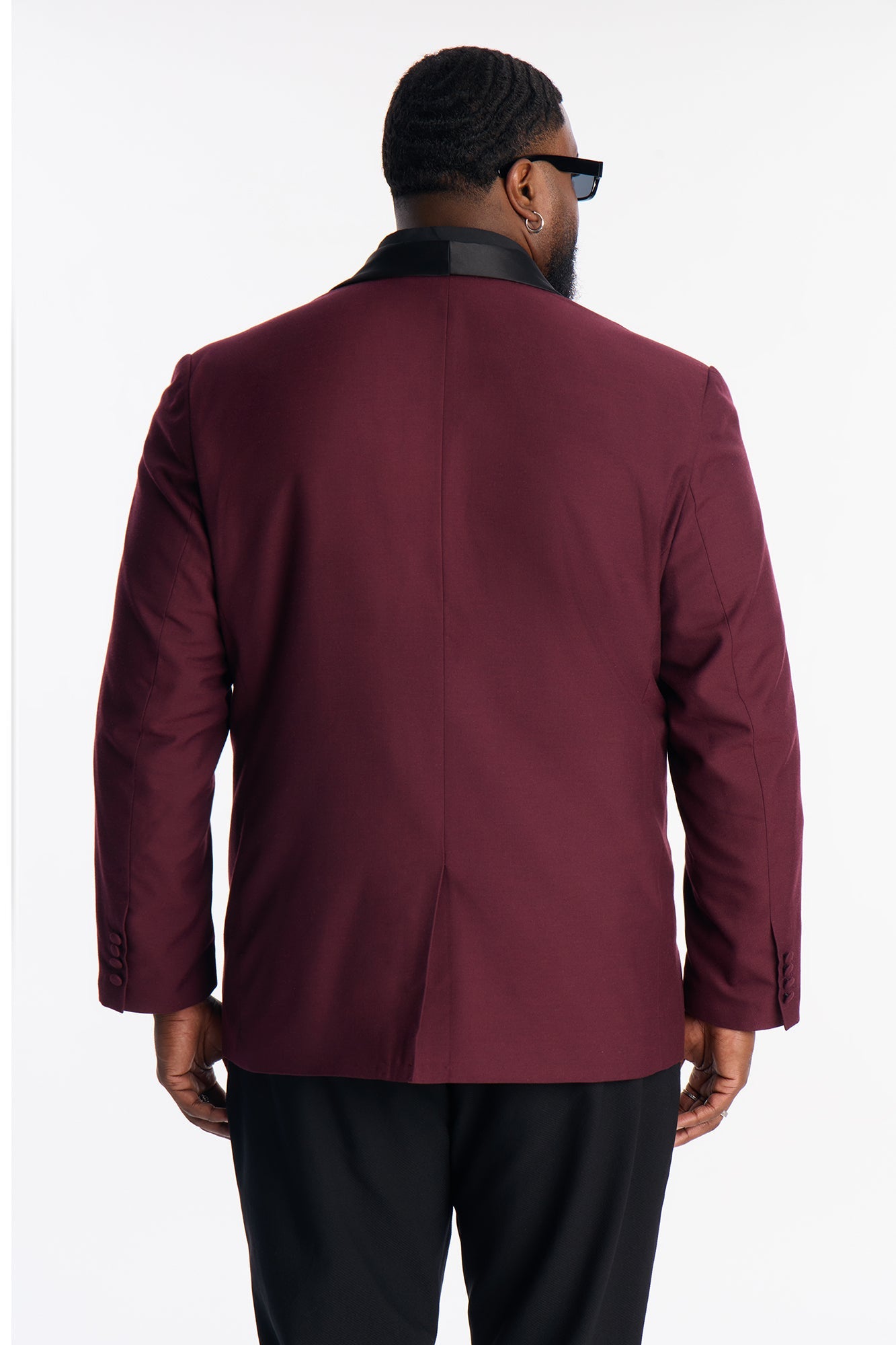 Belcourt Shawl Collar Blazer - Burgundy