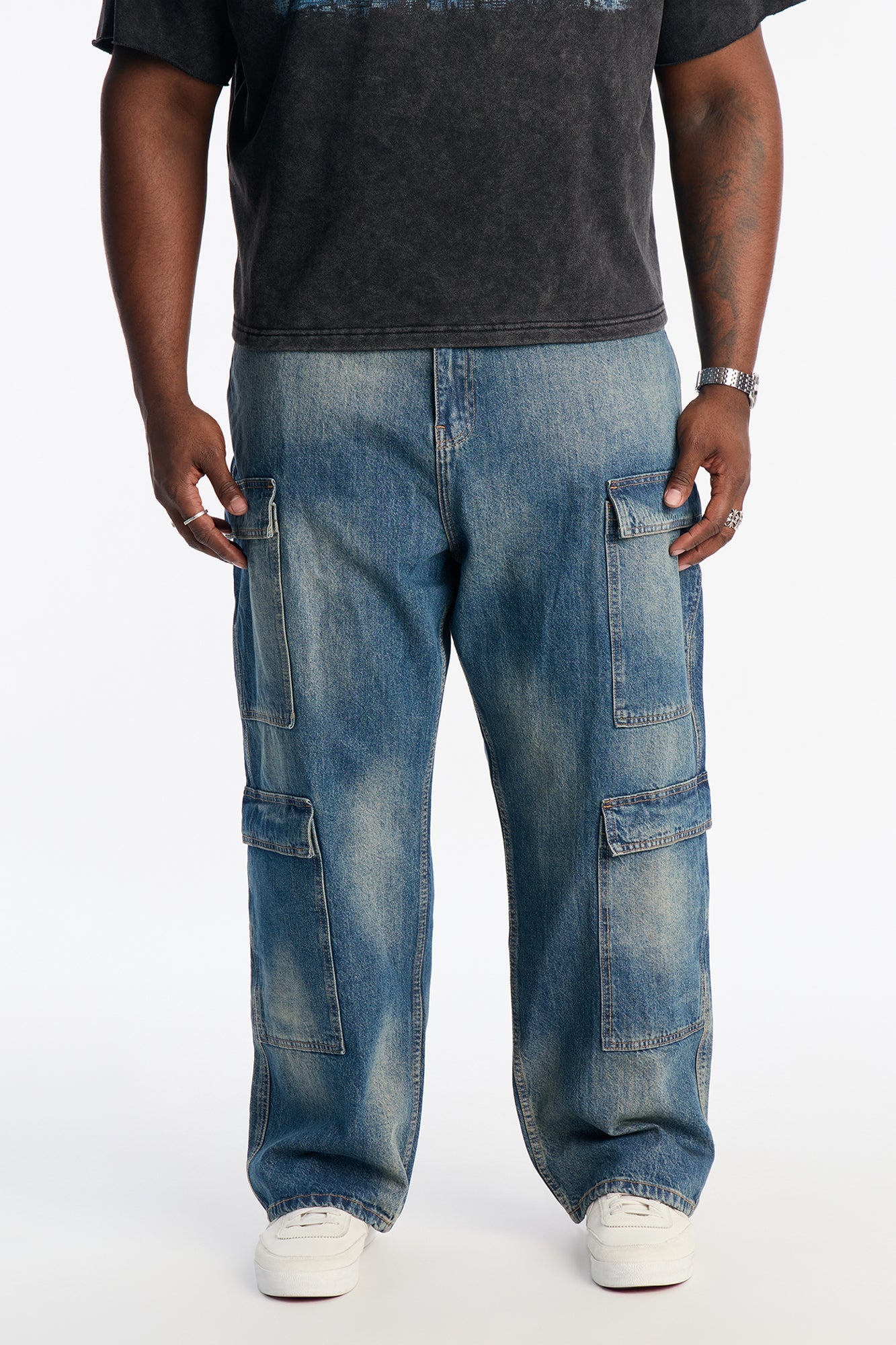 Baggy On Deck Cargo Jean - Dark Wash