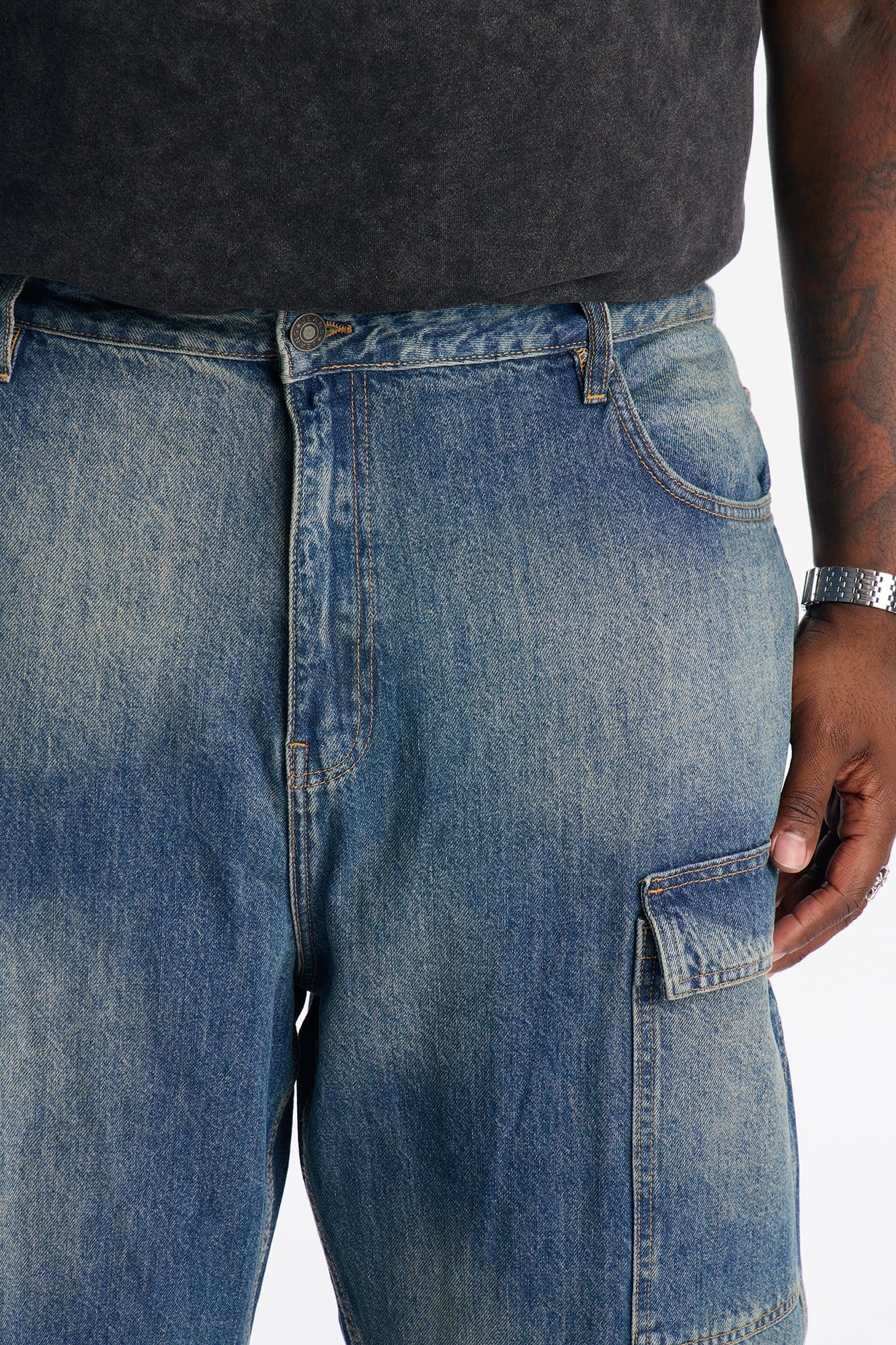Baggy On Deck Cargo Jean - Dark Wash