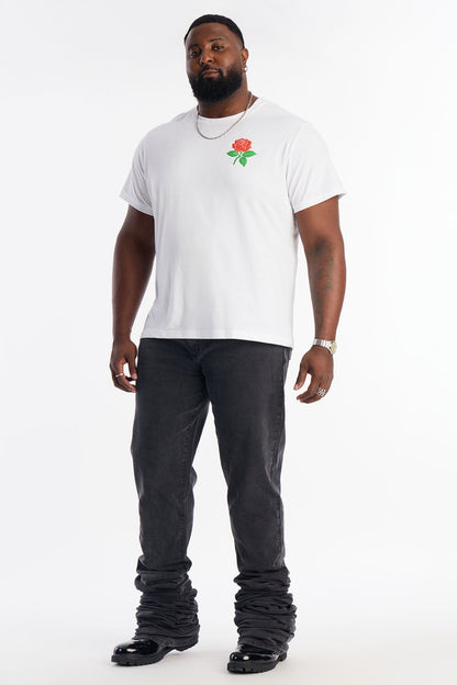 Give Me My Flowers Hustle Short Sleeve Tee - White
