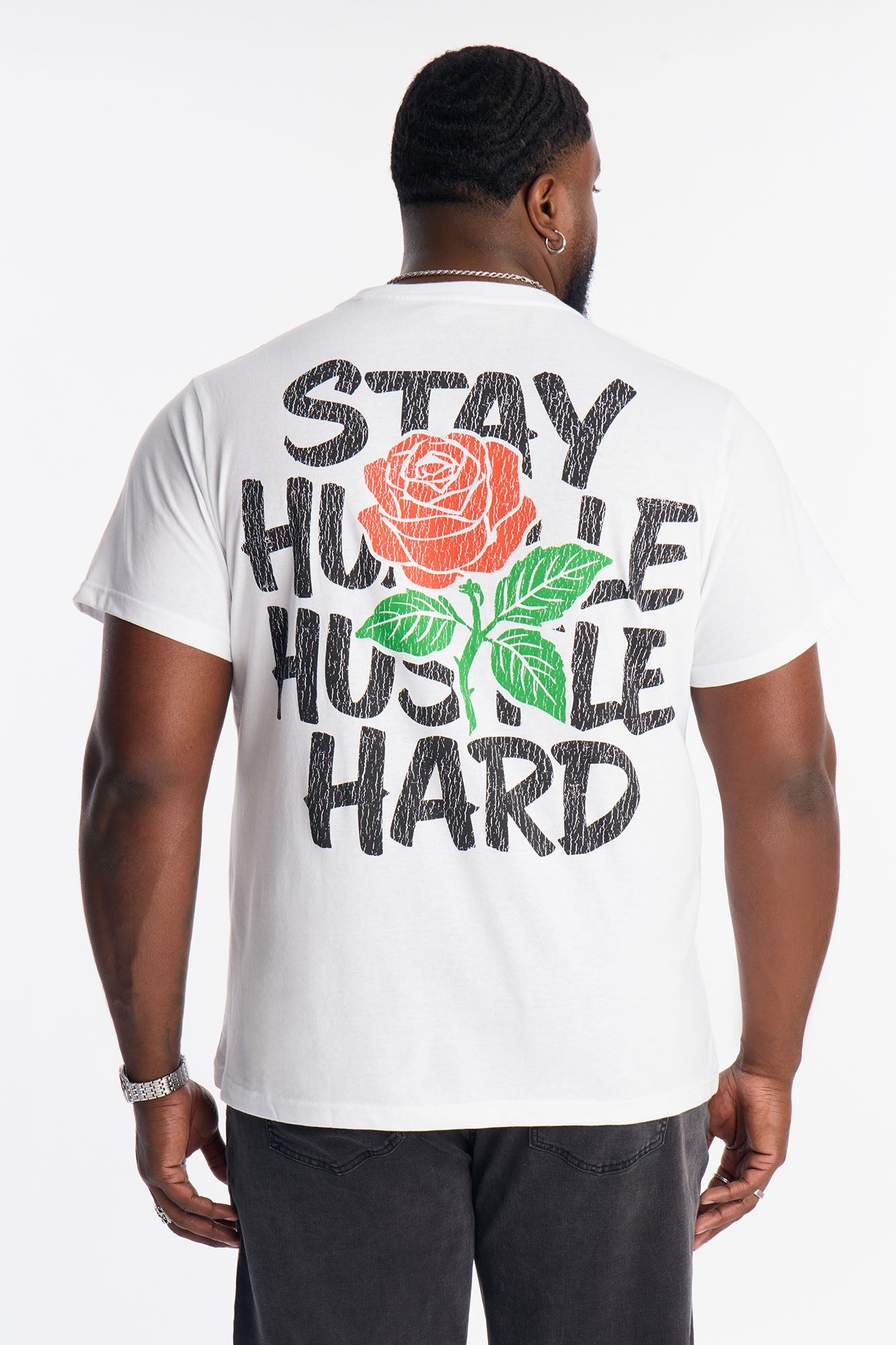 Give Me My Flowers Hustle Short Sleeve Tee - White