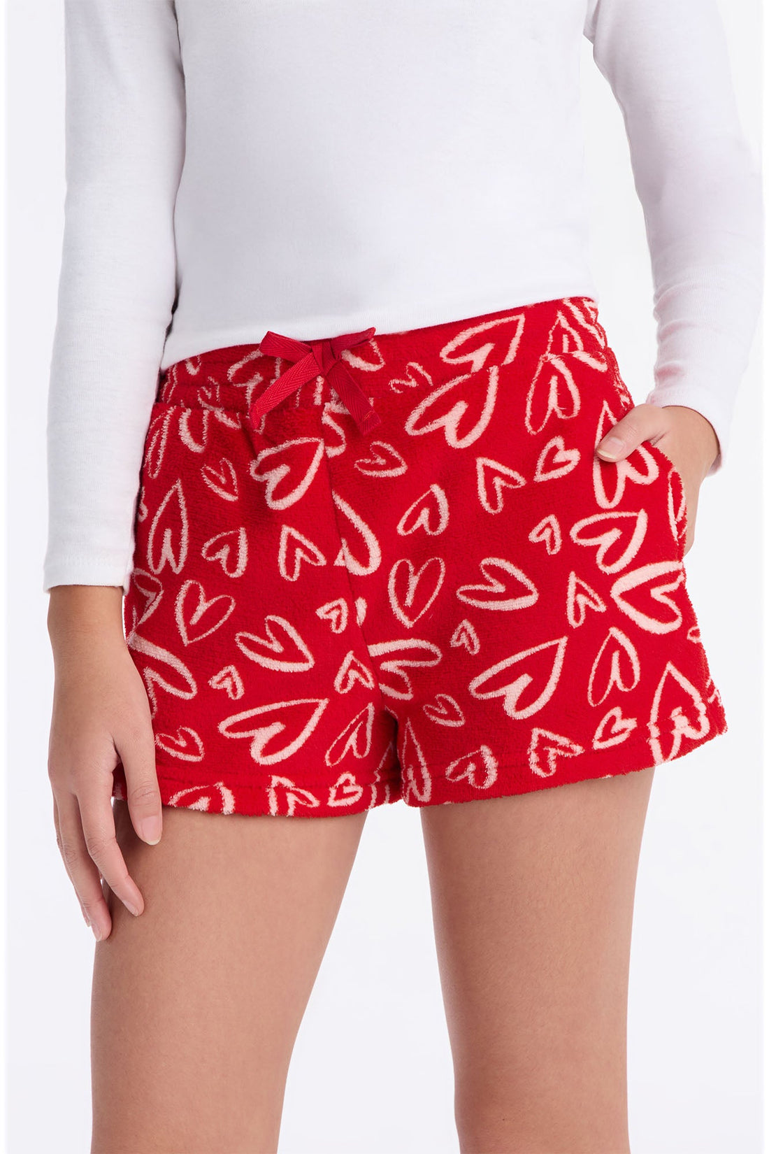Mini All My Love Plush Shorts - Red