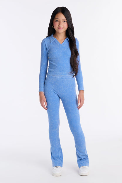 Mini Every Time Flare Leg Pant Set - Light Blue
