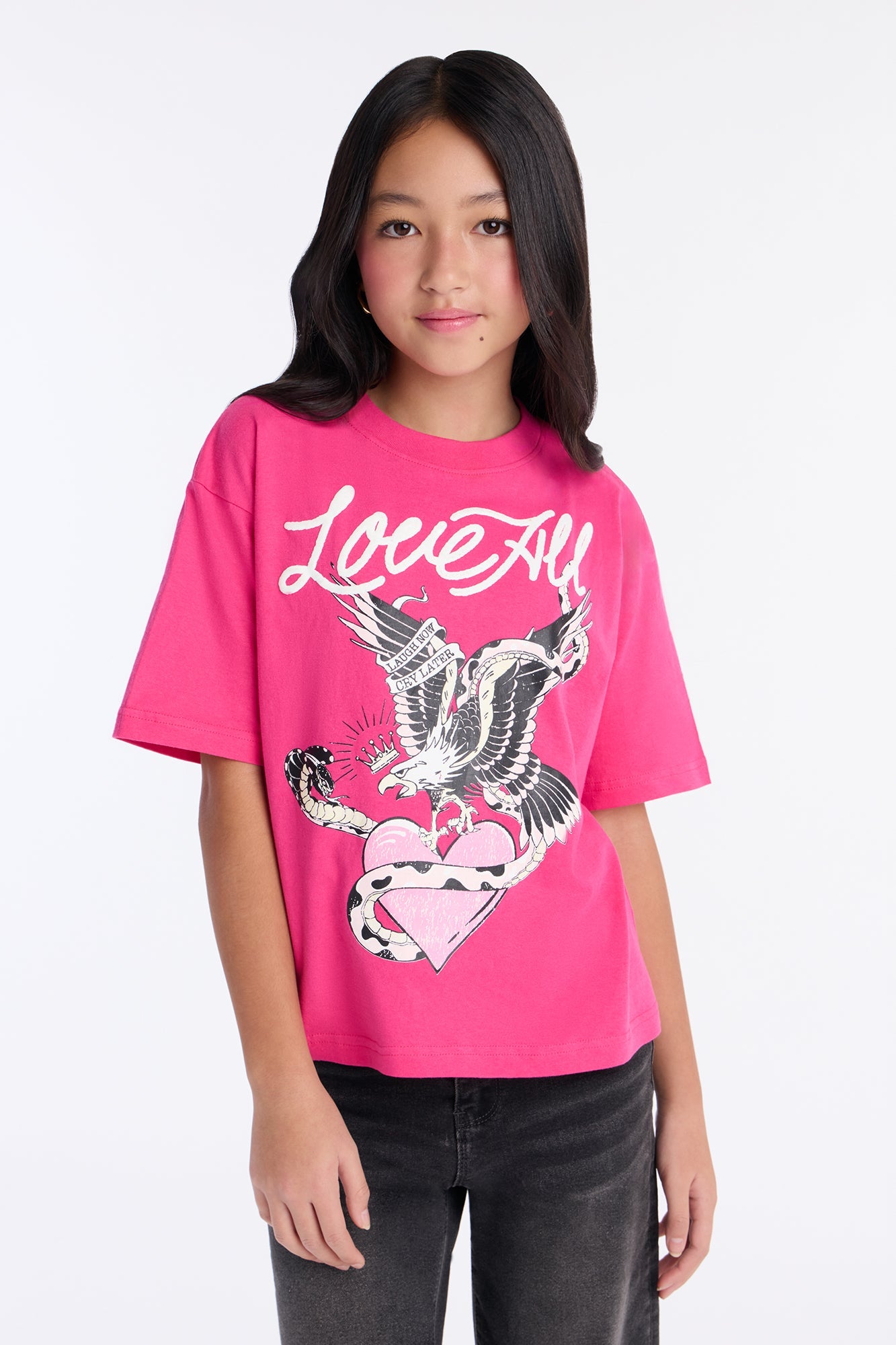 Mini Love All Short Sleeve Tee - Pink