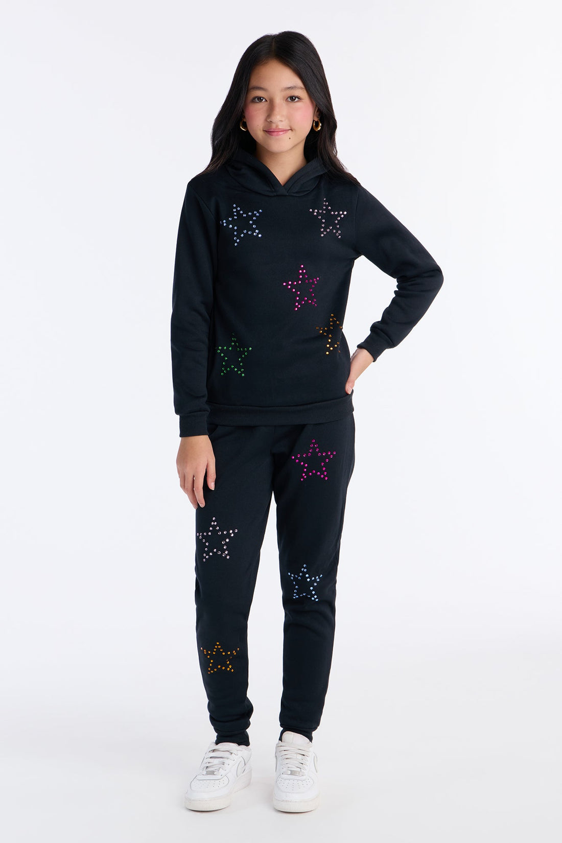 Mini Counting Stars Jogger Pant Set - Black
