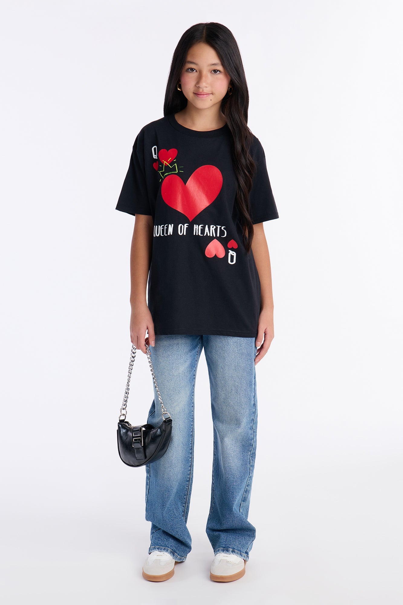 Mini The Queen Of Hearts Short Sleeve Tee - Black