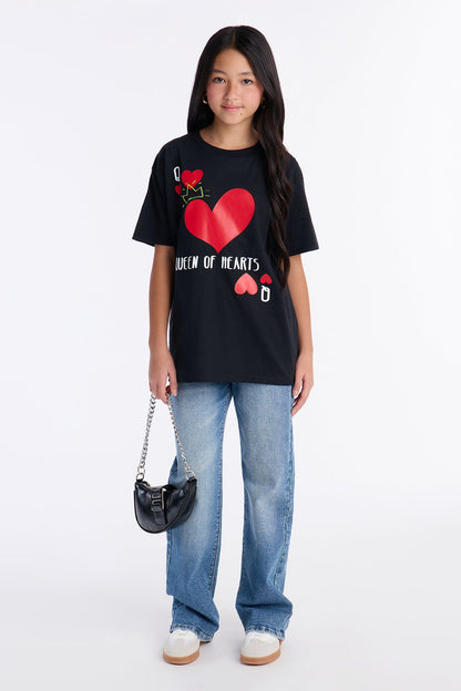Mini The Queen Of Hearts Short Sleeve Tee - Black