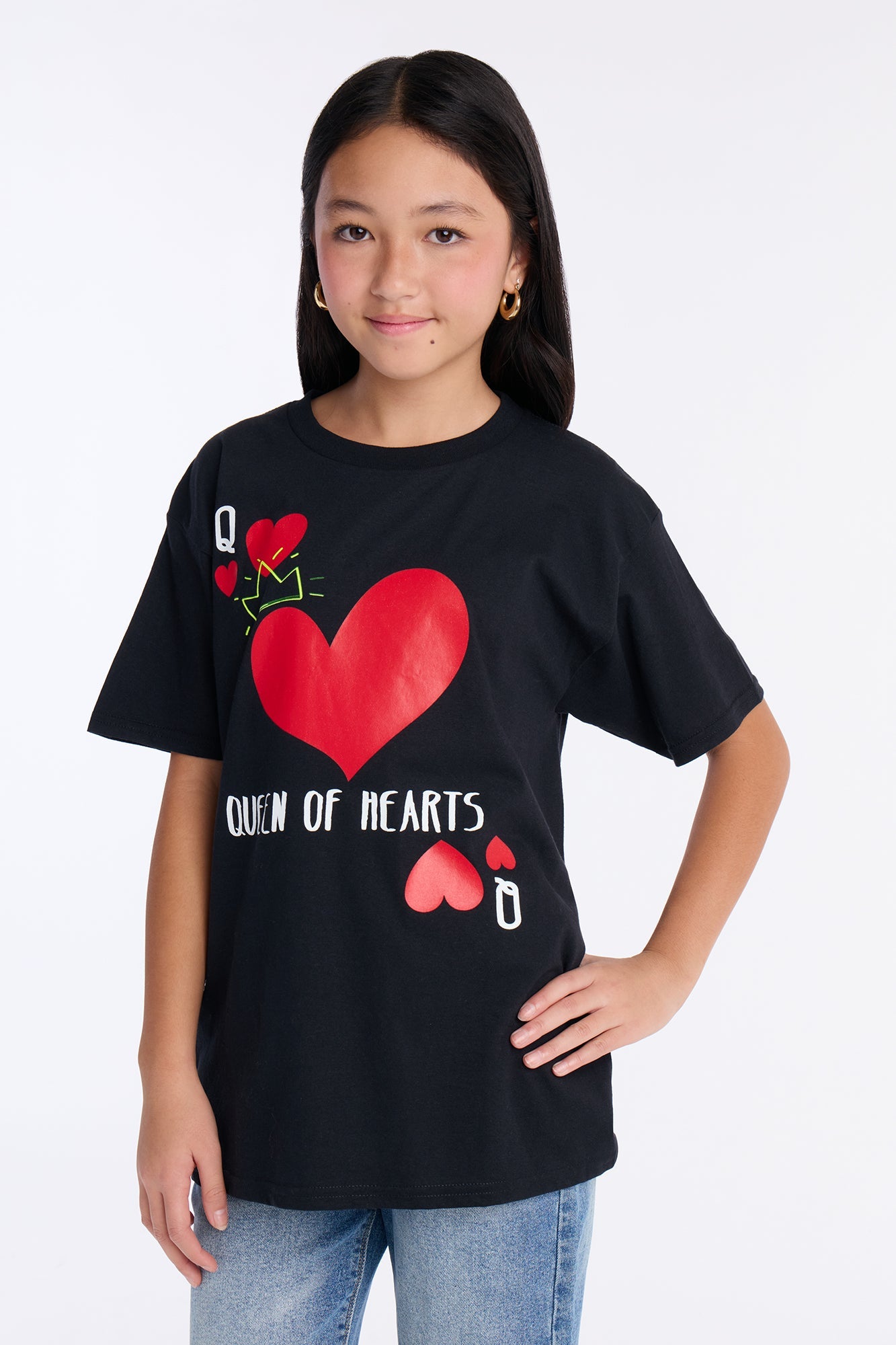 Mini The Queen Of Hearts Short Sleeve Tee - Black