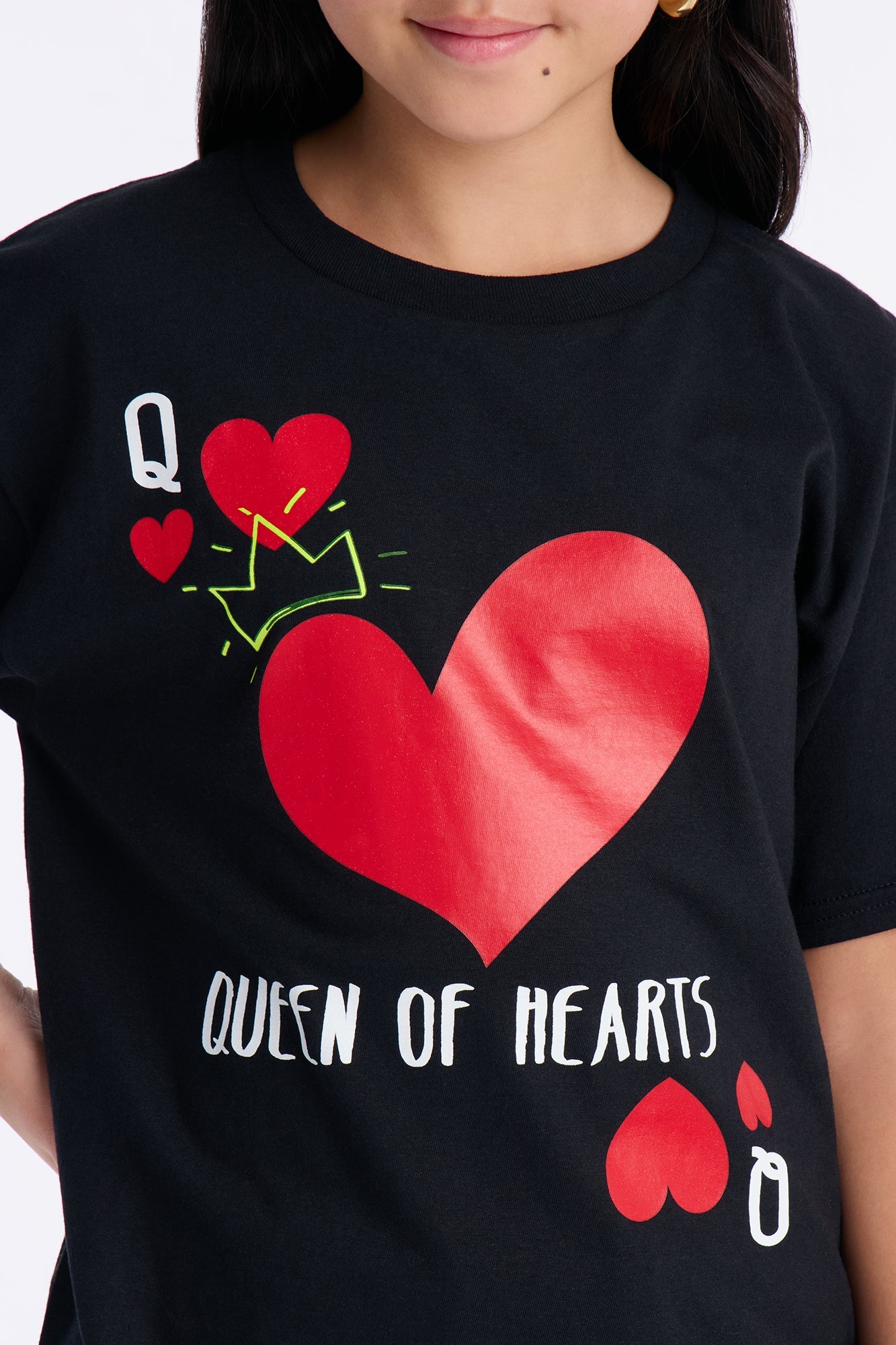 Mini The Queen Of Hearts Short Sleeve Tee - Black
