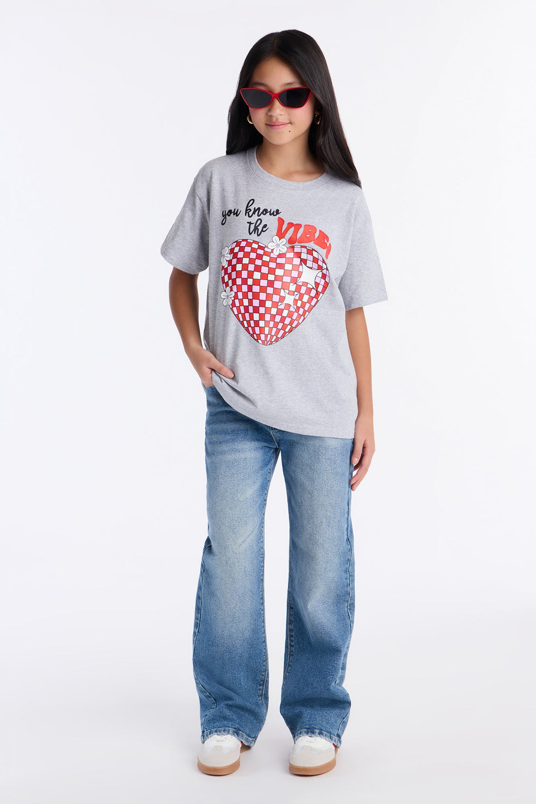Mini You Know The Vibes Short Sleeve Tee - Heather Grey
