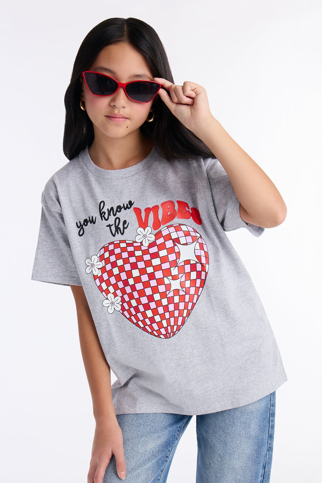 Mini You Know The Vibes Short Sleeve Tee - Heather Grey