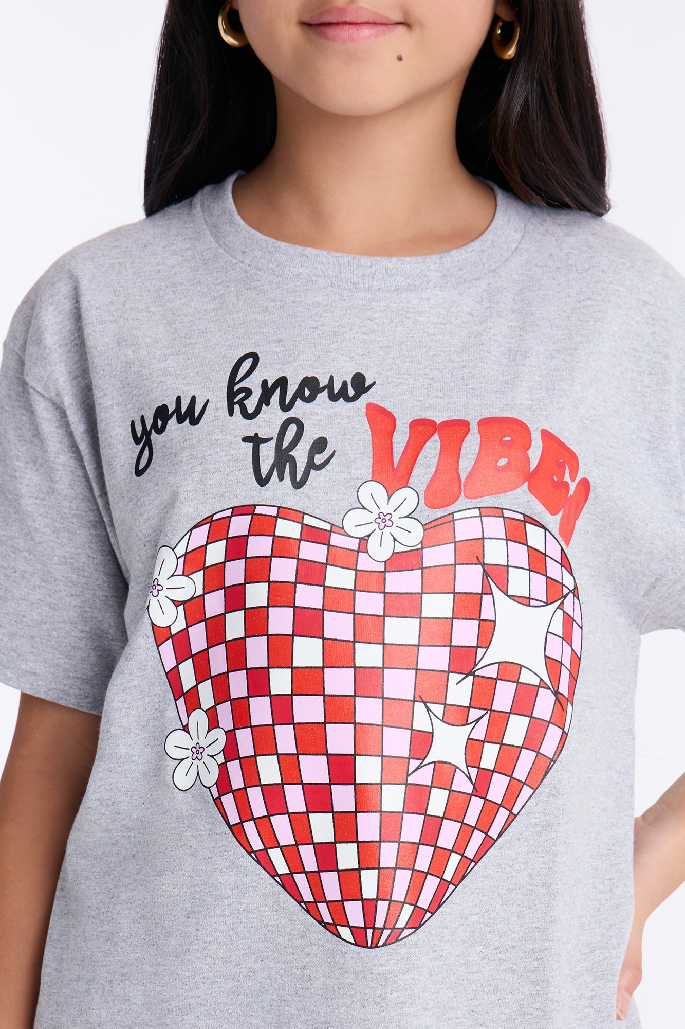 Mini You Know The Vibes Short Sleeve Tee - Heather Grey