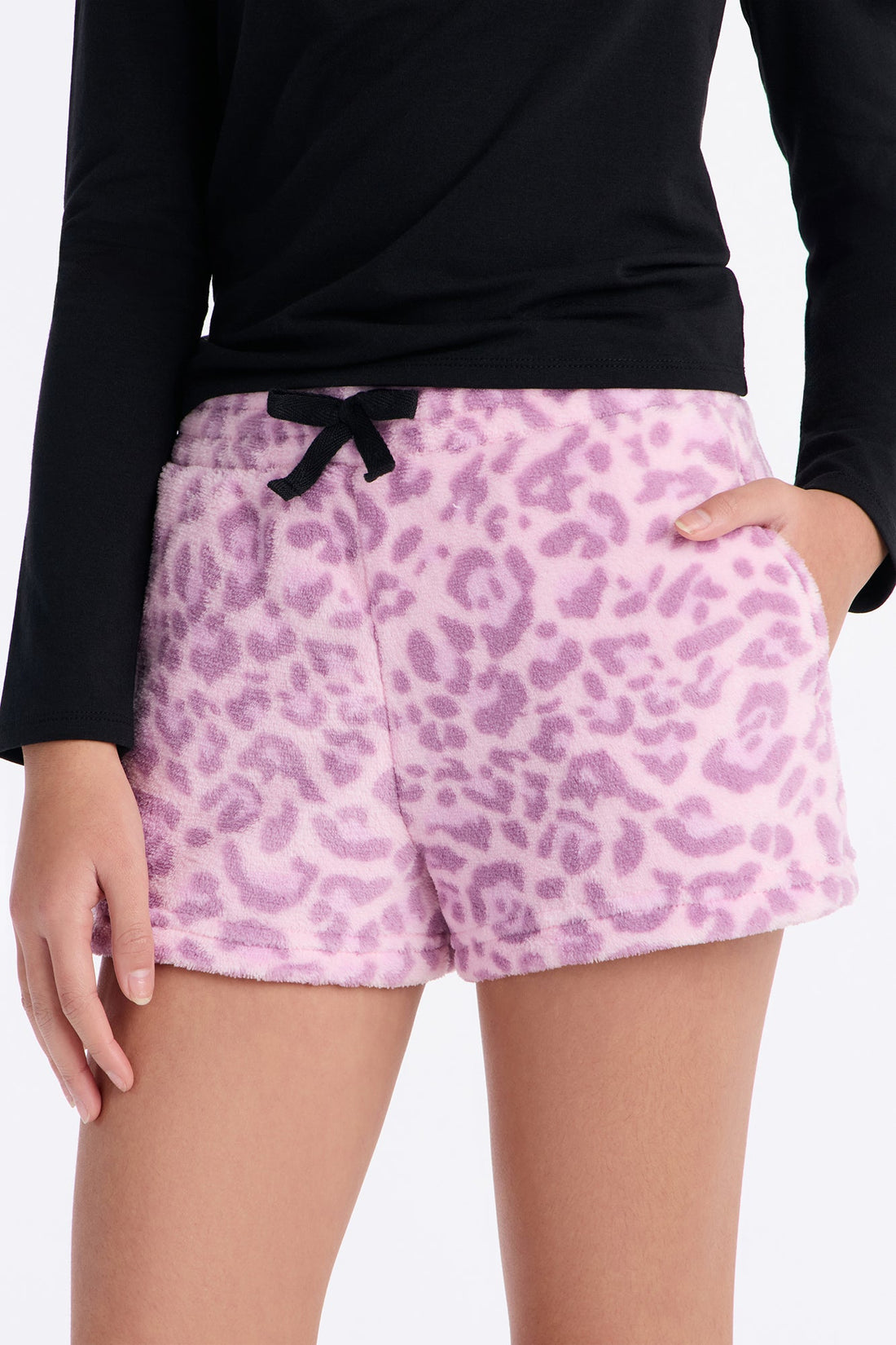 Mini Spotted You Plush Shorts - Pink