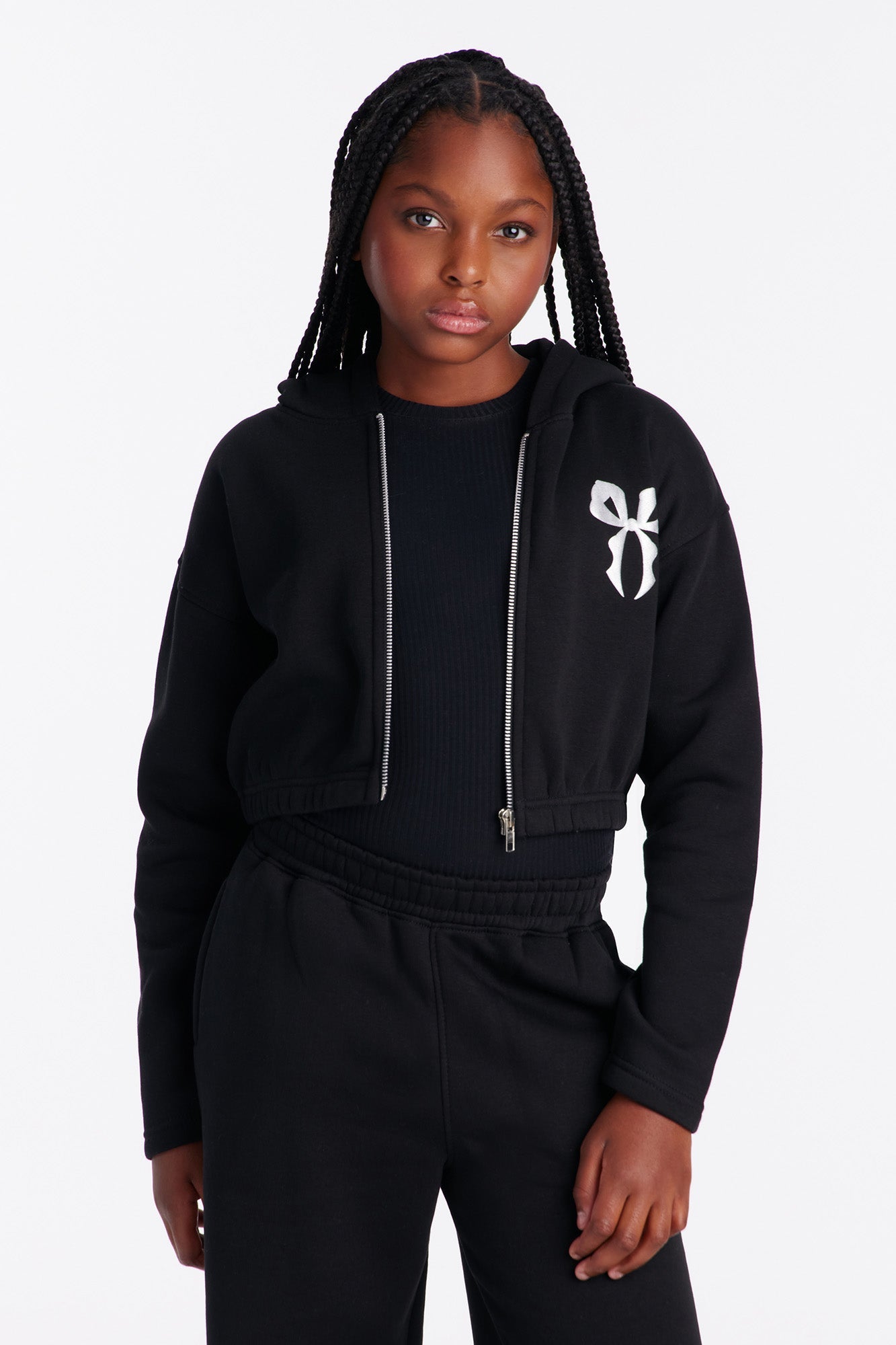 Mini Coquette Season Fleece Hoodie - Black