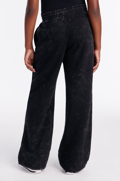Mini Stay Blessed Washed Fleece Pants - Black Wash