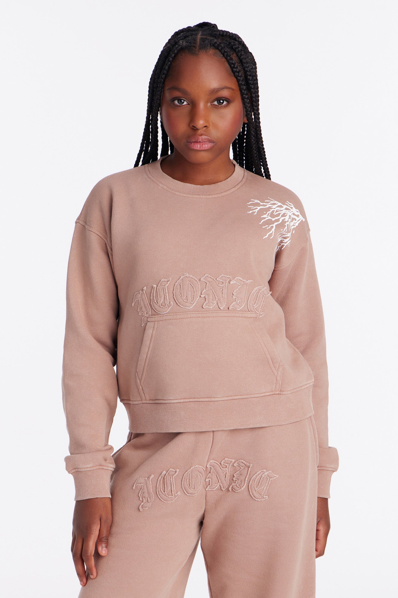 Mini The Most Iconic Fleece Crew Neck Sweatshirt - Taupe