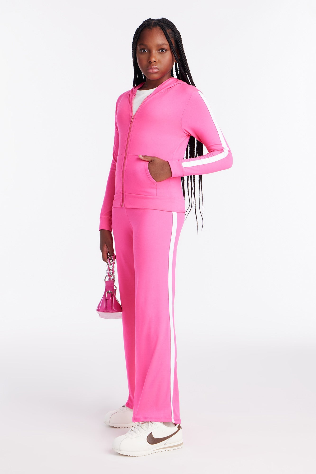 Mini Tennis Courts Wide Leg Pant Set - Pink