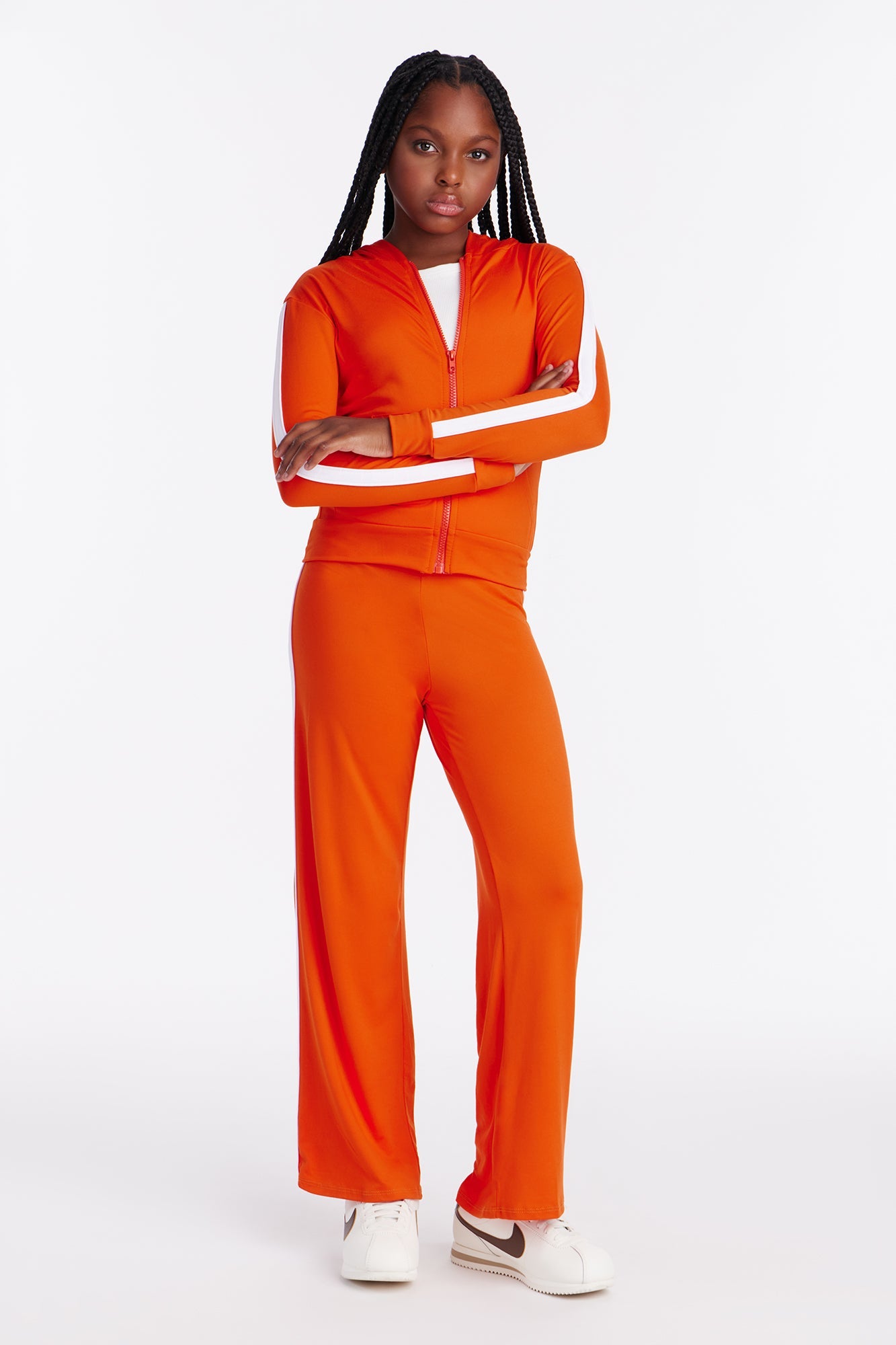 Mini Tennis Courts Wide Leg Pant Set - Orange
