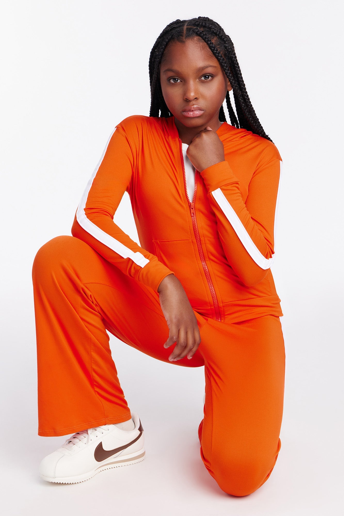 Mini Tennis Courts Wide Leg Pant Set - Orange
