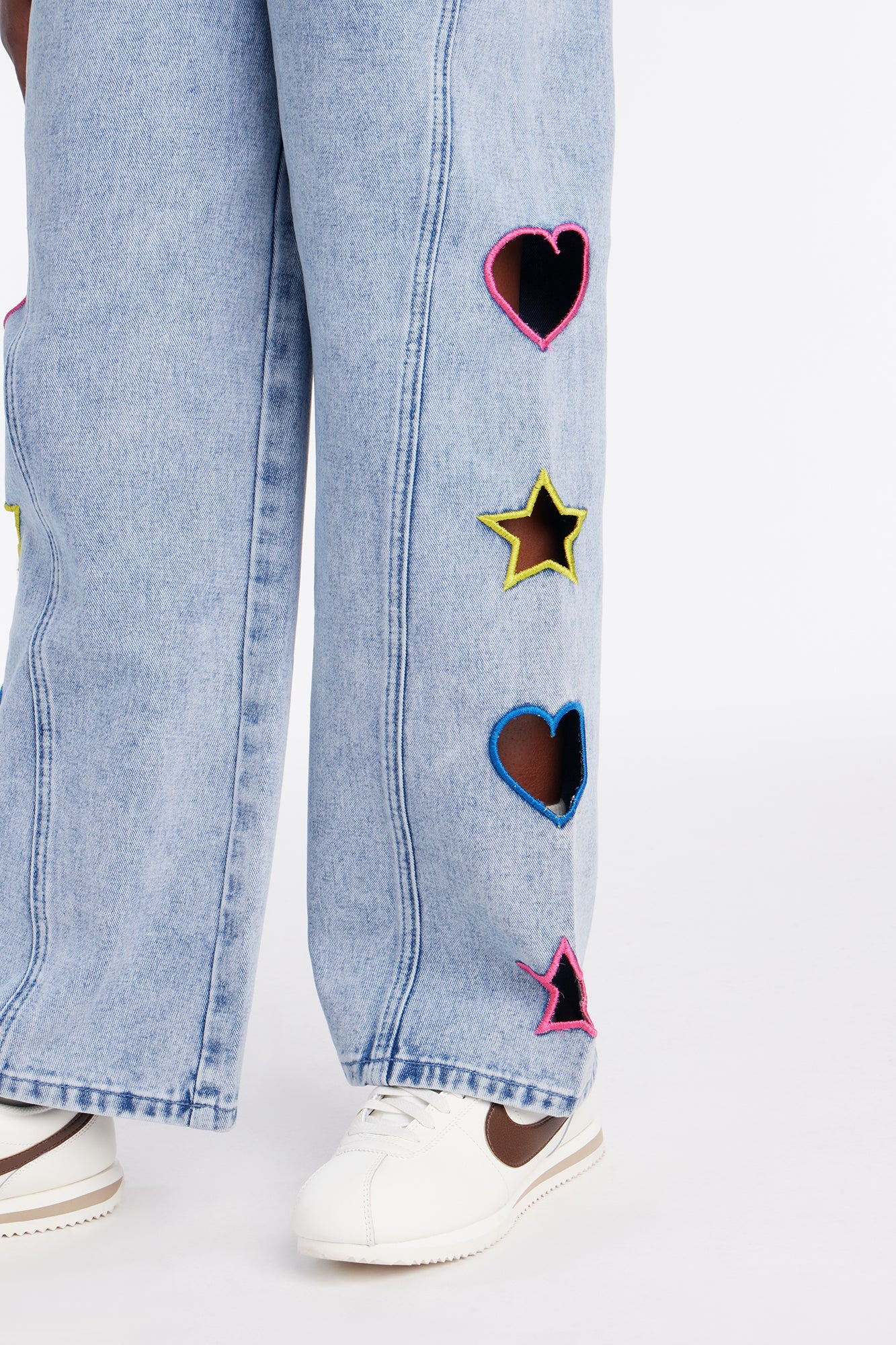 Mini Lovely Star Wide Leg Jeans - Light Wash