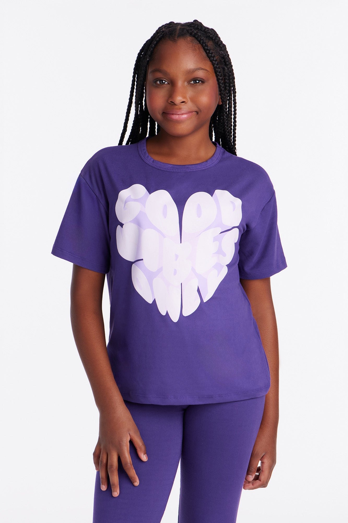 Mini Good Vibes Only Legging Set - Purple