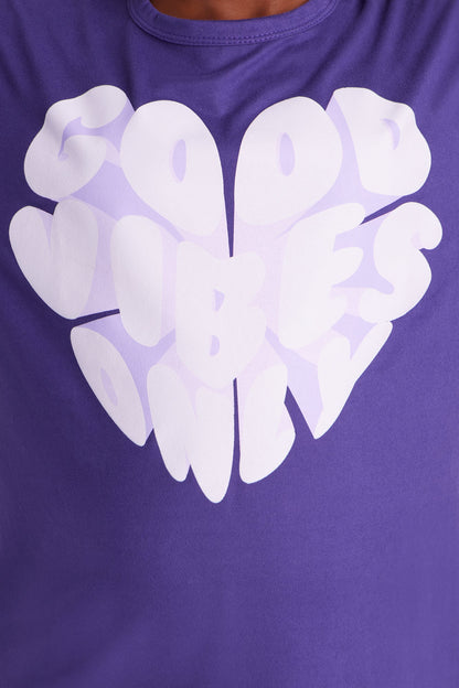Mini Good Vibes Only Legging Set - Purple