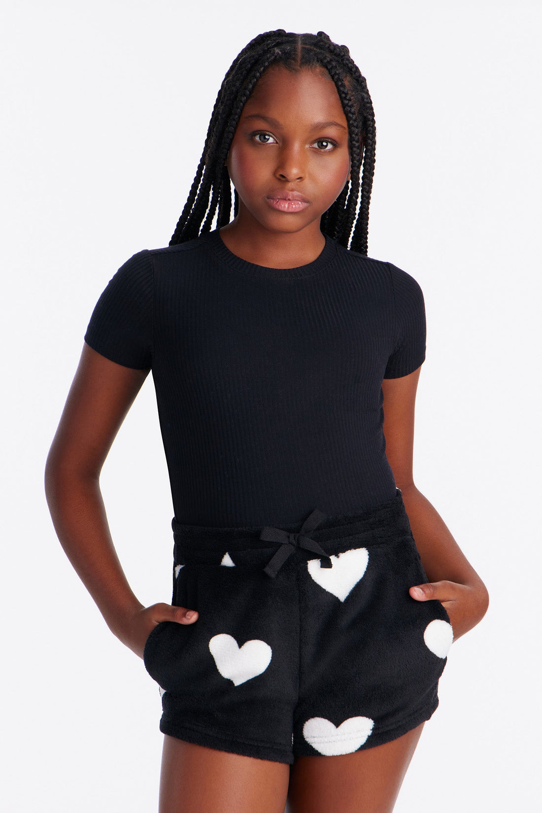 Mini With All My Heart Plush Short - Black/White